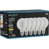 Mexen Vintis 6x Žiarovka filament špirála LED E27, G80, 6W, Teplá - 2700K, 630 lm, číra - L165-E27-0627-00x06