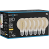 Mexen Vintis 6x LED filamentová žiarovka špirála E27, G80, 6W, Teplá - 2700K, 530 lm, jantárová - L165-E27-0627-50x06