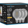 Mexen Vintis 3x žiarovka filament LED E27, G95, 6W, Teplá - 2200K, 450 lm, dymová - L157-E27-0622-70x03