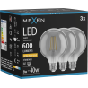 Mexen Vintis 3x LED žiarovka filament E27, G95, 8W, Teplá - 2200K, 600 lm, smoke - L157-E27-0822-70x03