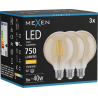 Mexen Vintis 3x Žiarovka filament LED E27, G95, 8W, Teplá - 2700K, 750 lm, amber - L157-E27-0827-50x03