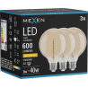 Mexen Vintis 3x LED filament žiarovka špirála E27, G95, 8W, Teplá - 2200K, 600 lm, amber - L167-E27-0822-50x03