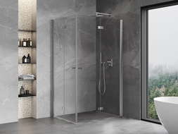 Mexen Mist-F Duo skladací sprchový kút pravý 80 x 95 cm, transparentný, chróm - 8A6-080L-095P-01-00