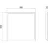 Mexen Brill-S LED stropný panel pod omietku 60 x 60 cm, 36W, Neutrálna - 4000K, 3960 lm, čierna - L202-060-060-3640-70
