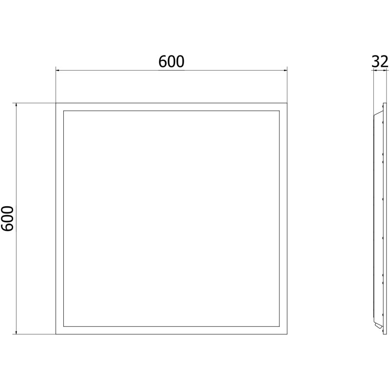 Mexen Brill-S LED stropný panel pod omietku 60 x 60 cm, 36W, Studená - 6500K, 4320 lm, biela - L202-060-060-3665-20