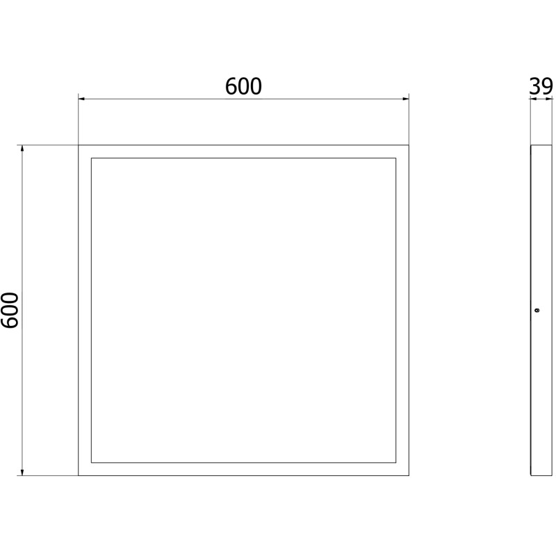 Mexen Brill-S stropný LED panel na povrchovú montáž 60 x 60 cm, 40W, Neutrálna - 4000K, 3600 lm, čierny