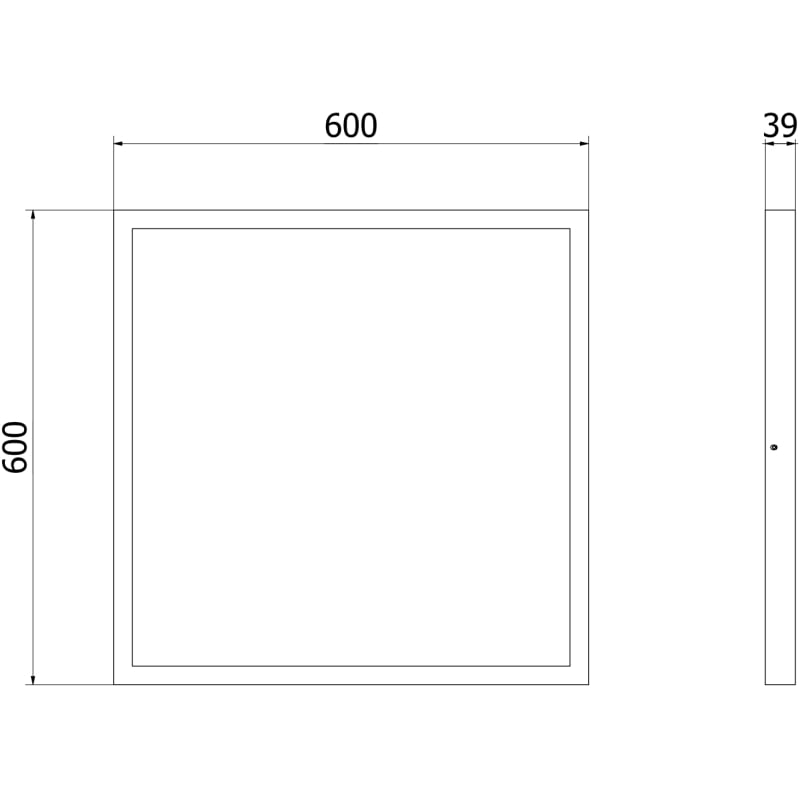 Mexen Brill-S stropný panel LED na povrch 60 x 60 cm, 48W, Neutrálna - 4000K, 4800 lm, čierny - L206-060-060-4840-70