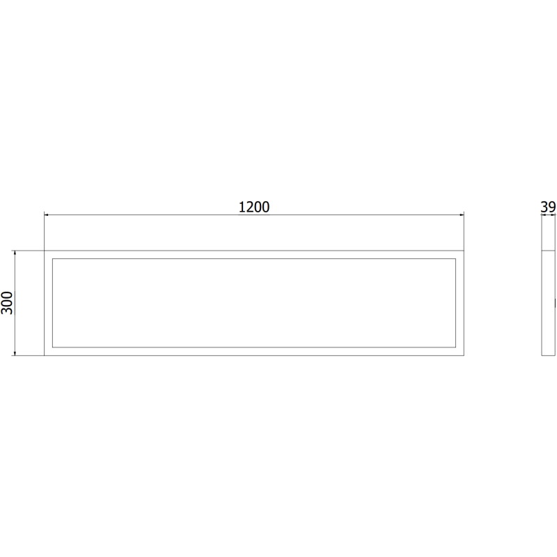 Mexen Brill-S stropný LED panel na povrch 120 x 30 cm, 36W, Neutrálna - 4000K, 3960 lm, čierny - L207-120-030-3640-70