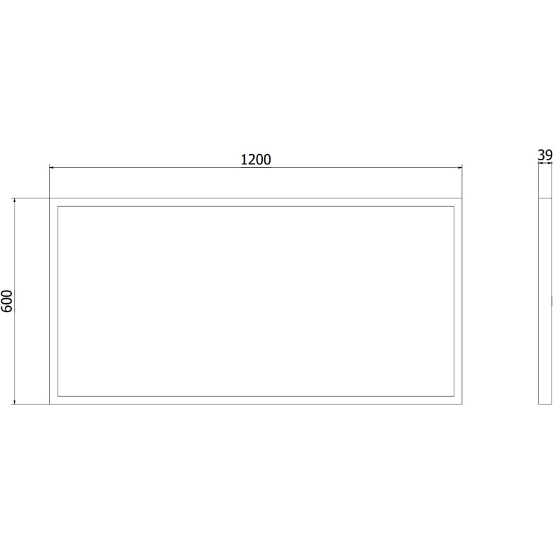 Mexen Brill-S stropný LED panel na povrchovú montáž 120 x 60 cm, 60W, Neutrálna - 4000K, 6600 lm, čierny
