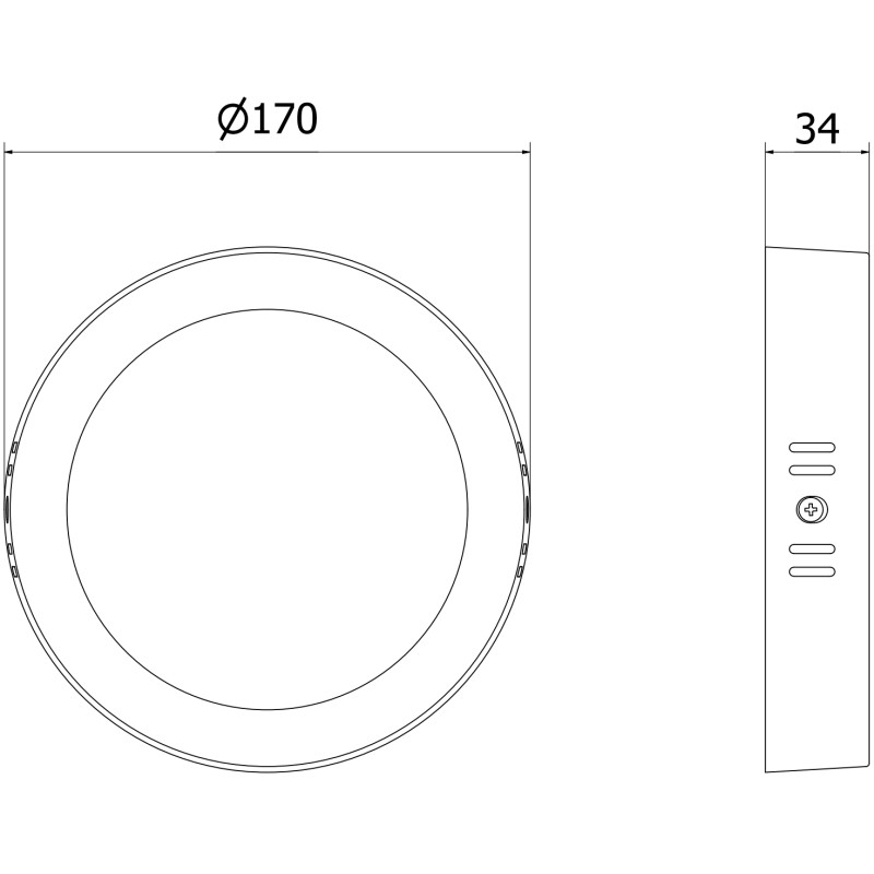 Mexen LDSR stropné LED svietidlo na povrchovú montáž, priemer 17 cm, 12W, Neutrálna - 4000K, 1320 lm, biela