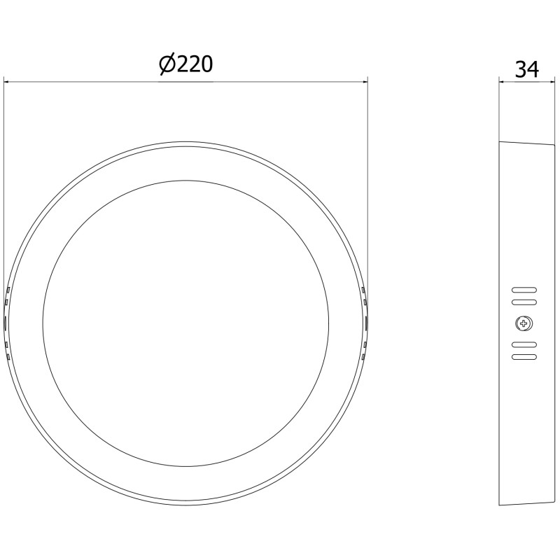 Mexen LDSR stropné svietidlo LED nástenné fi 22 cm, 18W, Neutrálna - 4000K, 1980 lm, biela - L212-022-1840-20
