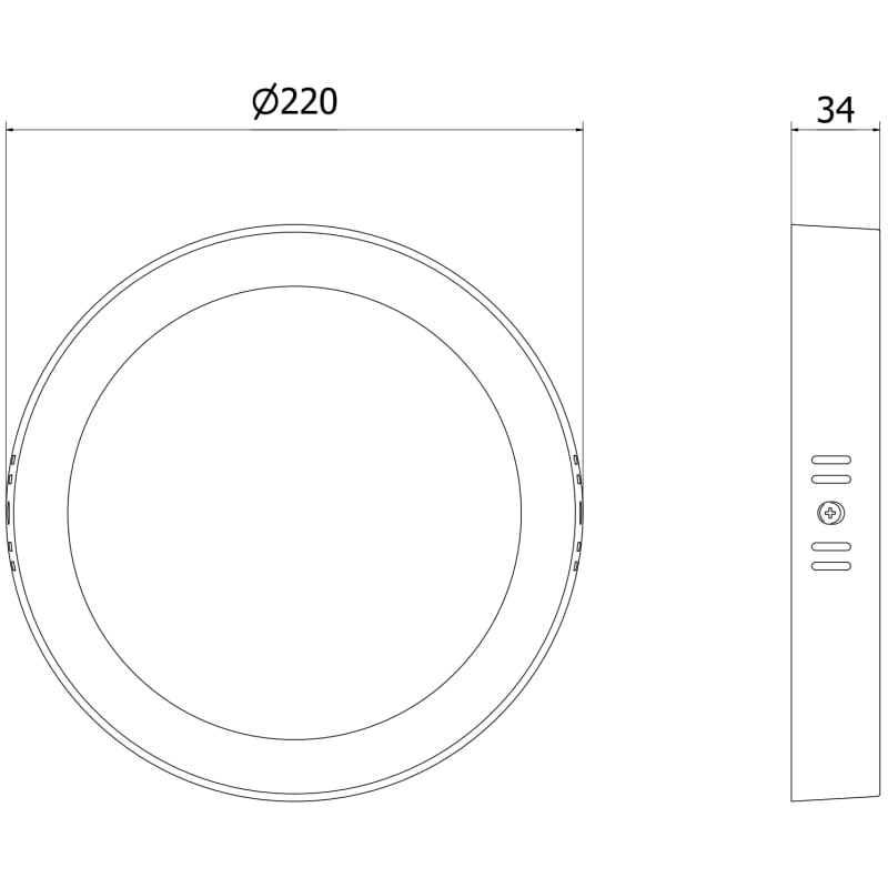 Mexen LDSR LED stropné svietidlo na povrchovú montáž fi 22 cm, 18W, Neutrálna - 4000K, 1440 lm, čierna - L212-022-1840-70