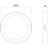 Mexen LDSR stropné LED svietidlo nad povrchom, priemer 22 cm, 18W, Studená - 6500K, 1980 lm, biela - L212-022-1865-20