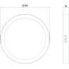 Mexen LDSR stropné LED svietidlo povrchová montáž fi 30 cm, 24W, Neutrálna - 4000K, 2640 lm, biele - L212-030-2440-20