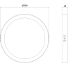 Mexen LDSR stropné LED svetlo povrchové fi 30 cm, 24W, Studená - 6500K, 1920 lm, čierna - L212-030-2465-70