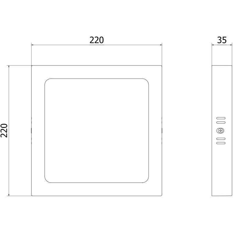 Mexen LDSS stropné LED svietidlo povrchová montáž 22 x 22 cm, 18W, Neutrálna - 4000K, 1980 lm, biela - L213-022-1840-20
