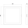 Mexen LDSS stropné stropné LED prisadené svietidlo 30 x 30 cm, 24W, Studená - 6500K, 2640 lm, biela - L213-030-2465-20