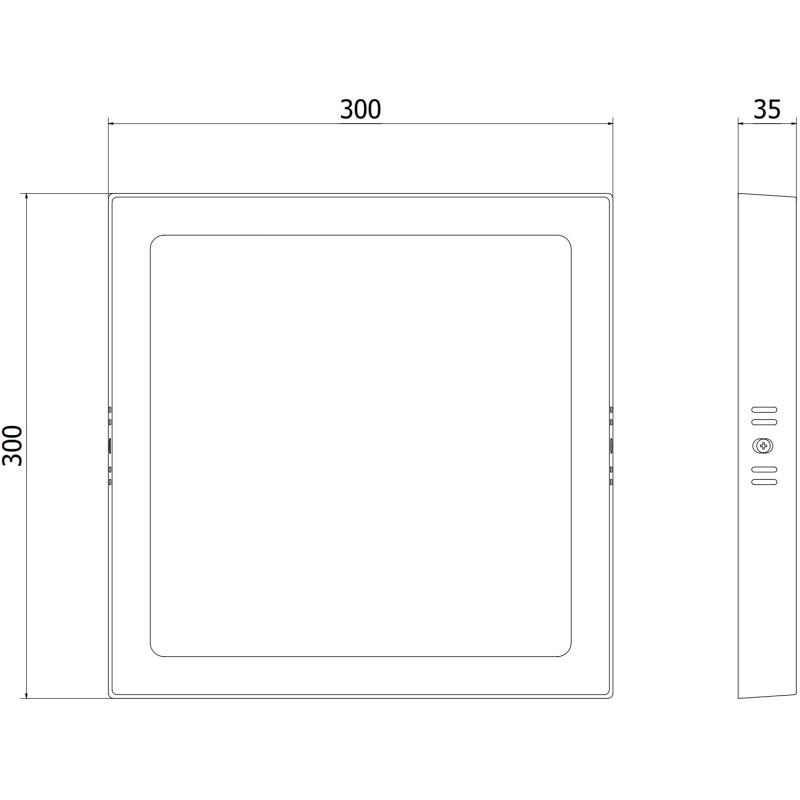 Mexen LDSS stropné LED svietidlo na povrchovú montáž 30 x 30 cm, 24W, Studené - 6500K, 1920 lm, čierne - L213-030-2465-70