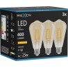 Mexen Vintis 3x LED žiarovka filament E27, ST64, 4W, Teplá - 2200K, 400 lm, amber - L152-E27-0422-50x03