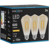 Mexen Vintis 3x LED vlákno žiarovka E27, ST64, 6W, Teplá - 2200K, 600 lm, jantárová - L152-E27-0622-50x03