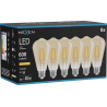 Mexen Vintis 6x Žiarovka filament LED E27, ST64, 6W, Teplá - 2200K, 600 lm, jantárová - L152-E27-0622-50x06
