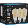 Mexen Vintis 3x žiarovka filament LED E27, ST64, 6W, Teplá - 2700K, 600 lm, jantár - L152-E27-0627-50x03