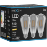 Mexen Vintis 3x LED žiarovka filament E27, ST64, 6W, Teplá - 2700K, 510 lm, dymová - L152-E27-0627-70x03