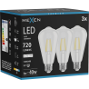 Mexen Vintis 3x Žiarovka filament LED E27, ST64, 6W, Neutrálna - 4000K, 720 lm, číra - L152-E27-0640-00x03