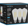 Mexen Vintis 3x LED žiarovka filament E27, ST64, 10W, Studená - 6500K, 1320 lm, číra - L152-E27-1040-00x03