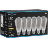 Mexen Vintis 6x Žiarovka filament špirála LED E27, ST64, 4W, Teplá - 2200K, 220 lm, dymová - L162-E27-0422-70x06