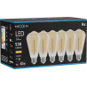 Mexen Vintis 6x Žiarovka filament špirála LED E27, ST64, 6W, Teplá - 2700K, 530 lm, jantárová - L162-E27-0627-50x06