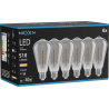 Mexen Vintis 6x Žiarovka filament špirála LED E27, ST64, 6W, Teplá - 2700K, 510 lm, smoke - L162-E27-0627-70x06