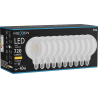 Mexen Vintis 10x LED vláknová žiarovka E27, G125, 6W, Teplá - 2700K, 720 lm, číra - L158-E27-0627-00x10