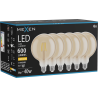 Mexen Vintis 6x Žiarovka filament LED E27, G125, 6W, Teplá - 2700K, 600 lm, jantárová - L158-E27-0627-50x06
