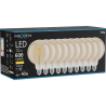Mexen Vintis 10x žiarovka filament LED E27, G125, 6W, Teplá - 2700K, 600 lm, jantárová - L158-E27-0627-50x10