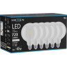 Mexen Vintis 6x LED filamentová žiarovka E27, G125, 6W, Neutrálna - 4000K, 720 lm, číra - L158-E27-0640-00x06