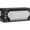 Mexen Vintis 10x žiarovka filament LED E27, G125, 8W, Teplá - 2700K, 1055 lm, číra - L158-E27-0827-00x10