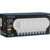 Mexen Vintis 10x LED filamentová žiarovka E27, G125, 10W, Teplá - 2700K, 1320 lm, číra - L158-E27-1027-00x10