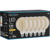 Mexen Vintis 6x Žiarovka filament špirála LED E27, G125, 6W, Teplá - 2200K, 530 lm, amber - L168-E27-0622-50x06