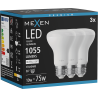 Mexen Nova 3x LED žiarovka E27, R63, 10W, Neutrálna - 4000K, 1055 lm - L104-E27-1040-01x03