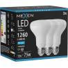 Mexen Nova 3x Žiarovka LED E27, R80, 12W, Studená - 6500K, 1260 lm - L105-E27-1265-01x03
