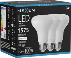 Mexen Nova 3x LED žiarovka E27, R80, 15W, Neutrálna - 4000K, 1575 lm - L105-E27-1540-01x03