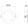 Mexen LDRR stropný panel downlight LED zapustený fi 12 cm, 6W, Neutrálny - 4000K, 390 lm, čierny - L210-012-0640-70
