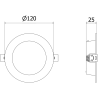 Mexen LDRR stropný panel downlight LED zapustený fi 12 cm, 6W, Studená - 6500K, 450 lm, čierny - L210-012-0665-70