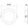 Mexen LDRR stropný panel downlight LED zapustený, priemer 14 cm, 9W, Neutrálna - 4000K, 990 lm, biela - L210-014-0940-20