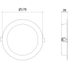 Mexen LDRR stropný panel downlight LED zapustený fi 17 cm, 12W, Neutrálna - 4000K, 900 lm, čierny - L210-017-1240-70