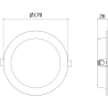 Mexen LDRR Stropný panel downlight LED zapustený fi 17 cm, 12W, Studená - 6500K, 1320 lm, biely - L210-017-1265-20