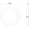 Mexen LDRR stropný panel downlight LED zapustený fi 22 cm, 18W, Neutrálna - 4000K, 1980 lm, biely - L210-022-1840-20