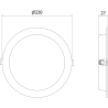 Mexen LDRR stropný panel downlight LED vstavaný fi 22 cm, 18W, Studená - 6500K, 1440 lm, čierny - L210-022-1865-70