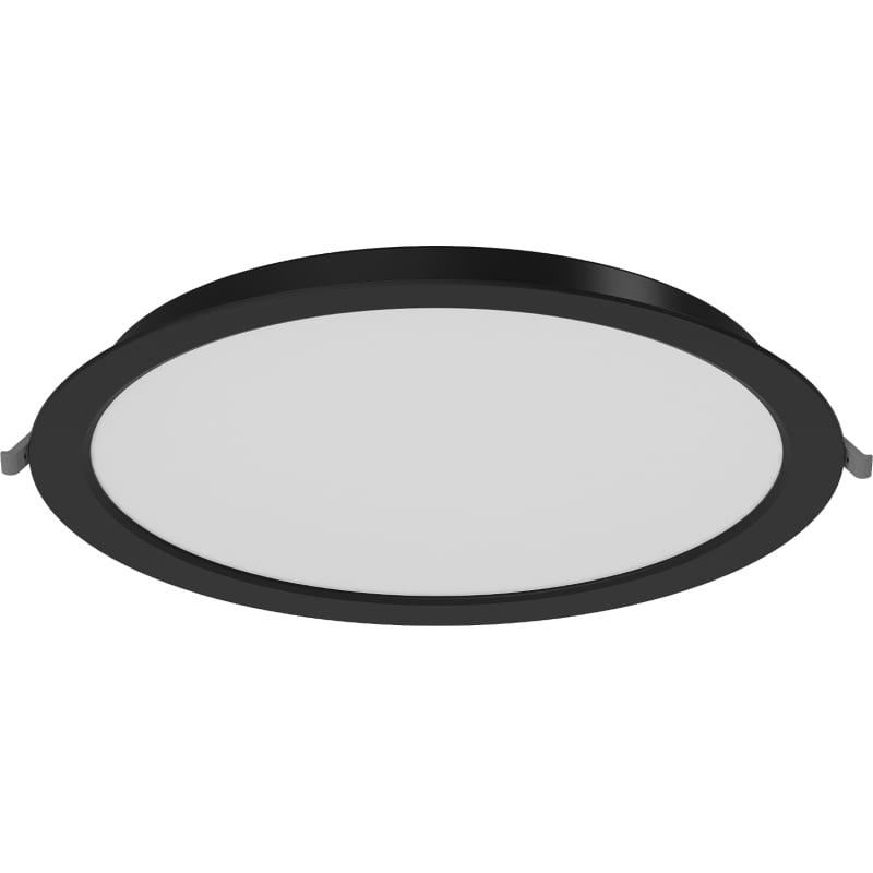 Mexen LDRR stropný panel downlight LED zapustený, priemer 30 cm, 24W, Neutrálna - 4000K, 1920 lm, čierny - L210-030-2440-70